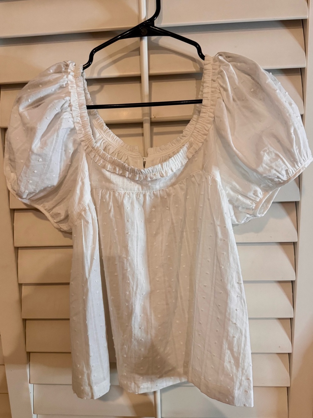 Things Between White Puff-Sleeve Peasant Top - Women
